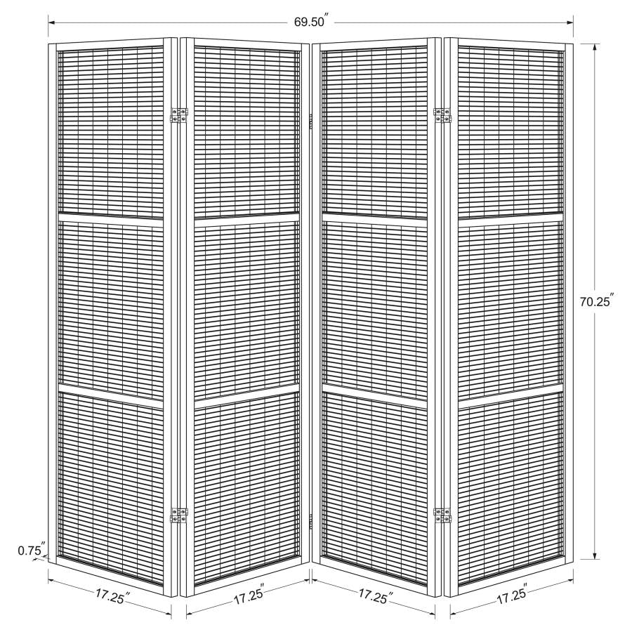 Browning 4-panel Bamboo Room Divider Folding Screen Walnut-zoom-7