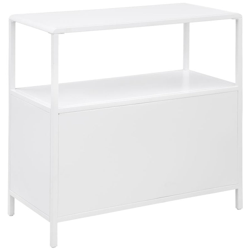 Amherst 2-door Radio Weave Cane Metal Accent Cabinet White-zoom-