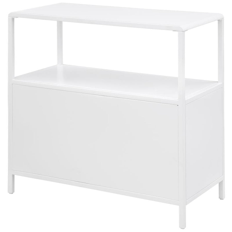 Amherst 2-door Radio Weave Cane Metal Accent Cabinet White-zoom-
