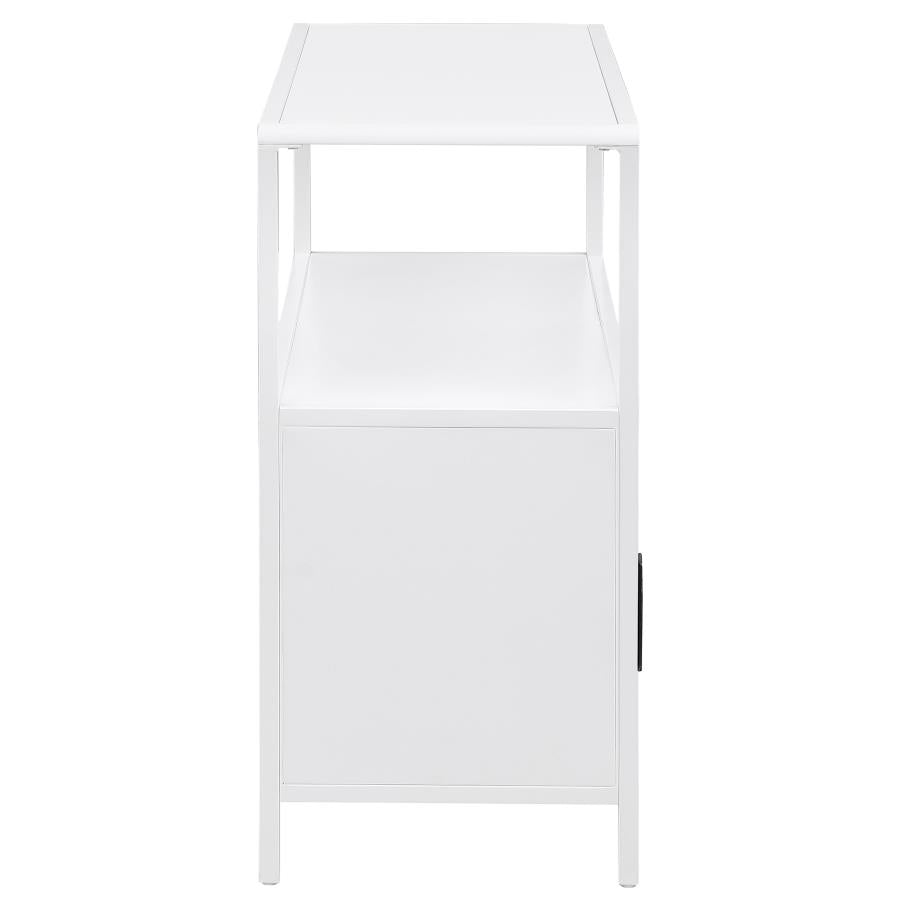 Amherst 2-door Radio Weave Cane Metal Accent Cabinet White-zoom-9