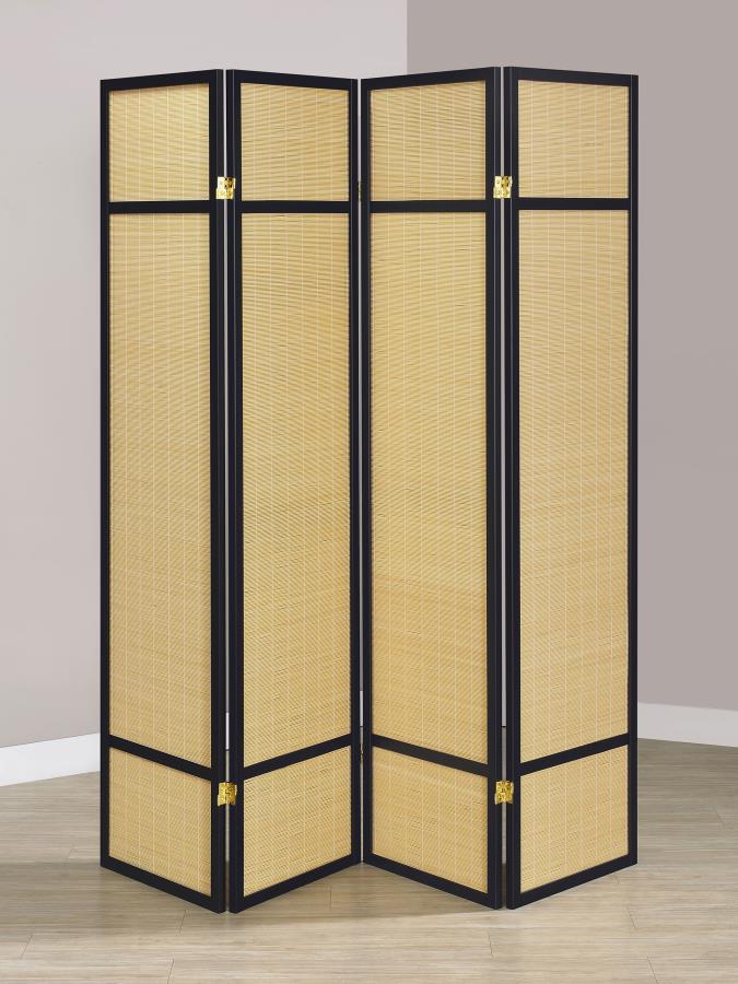 Pearce 4-panel Bamboo Room Divider Folding Screen Natural-zoom-