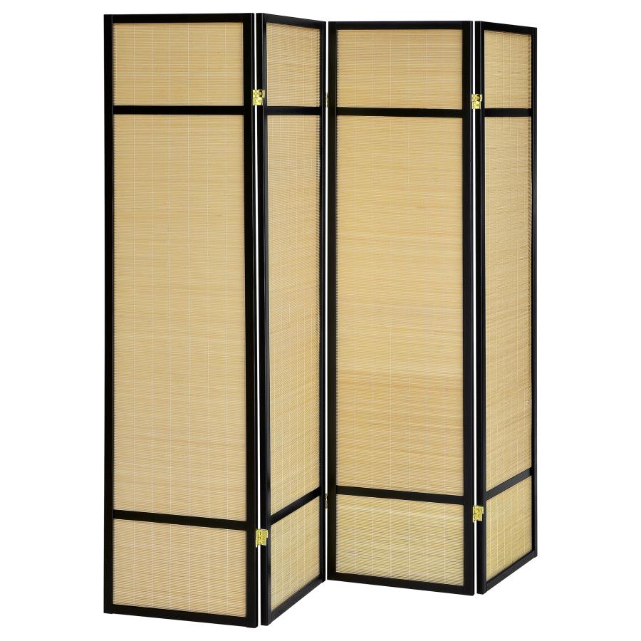 Pearce 4-panel Bamboo Room Divider Folding Screen Natural-zoom-1