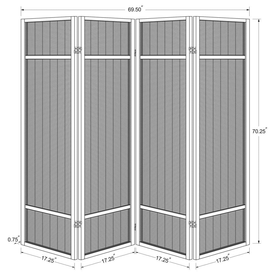 Pearce 4-panel Bamboo Room Divider Folding Screen Natural-zoom-7