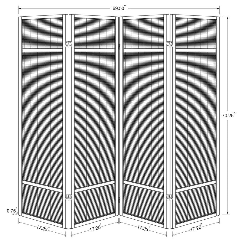 Pearce 4-panel Bamboo Room Divider Folding Screen Natural-zoom-