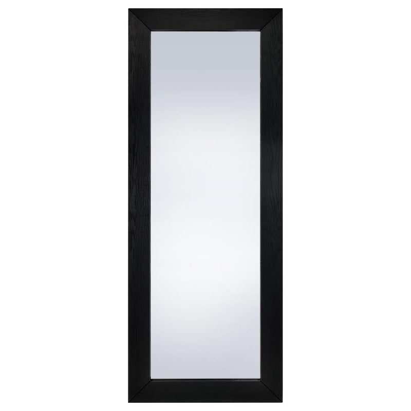 Cadence Tempered Glass Full Length Standing Mirror Black Oak-zoom-