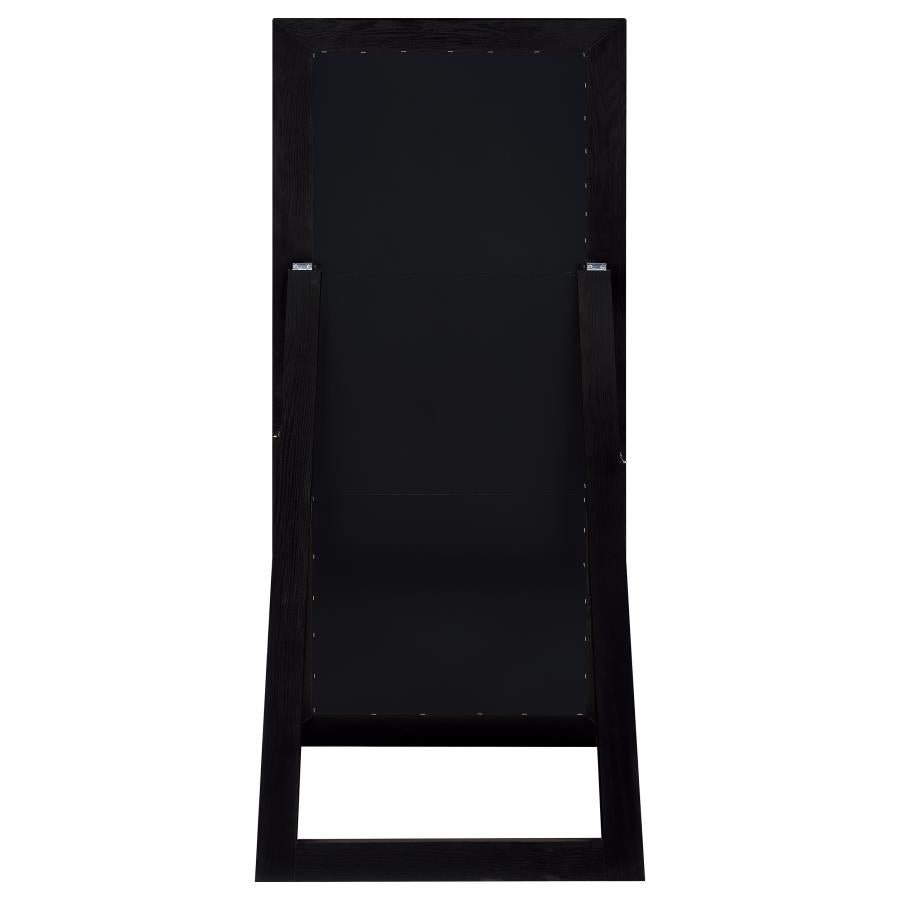 Cadence Tempered Glass Full Length Standing Mirror Black Oak-4