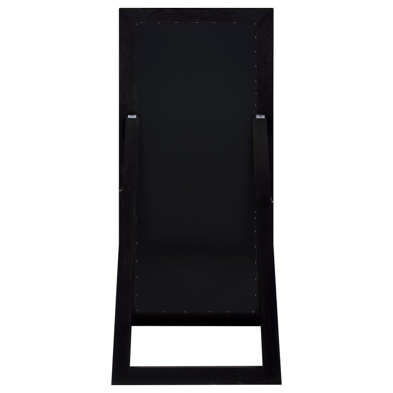 Cadence Tempered Glass Full Length Standing Mirror Black Oak-zoom-