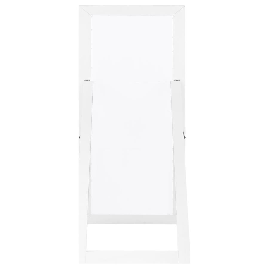 Cadence Tempered Glass Full Length Mirror White High Gloss-zoom-4