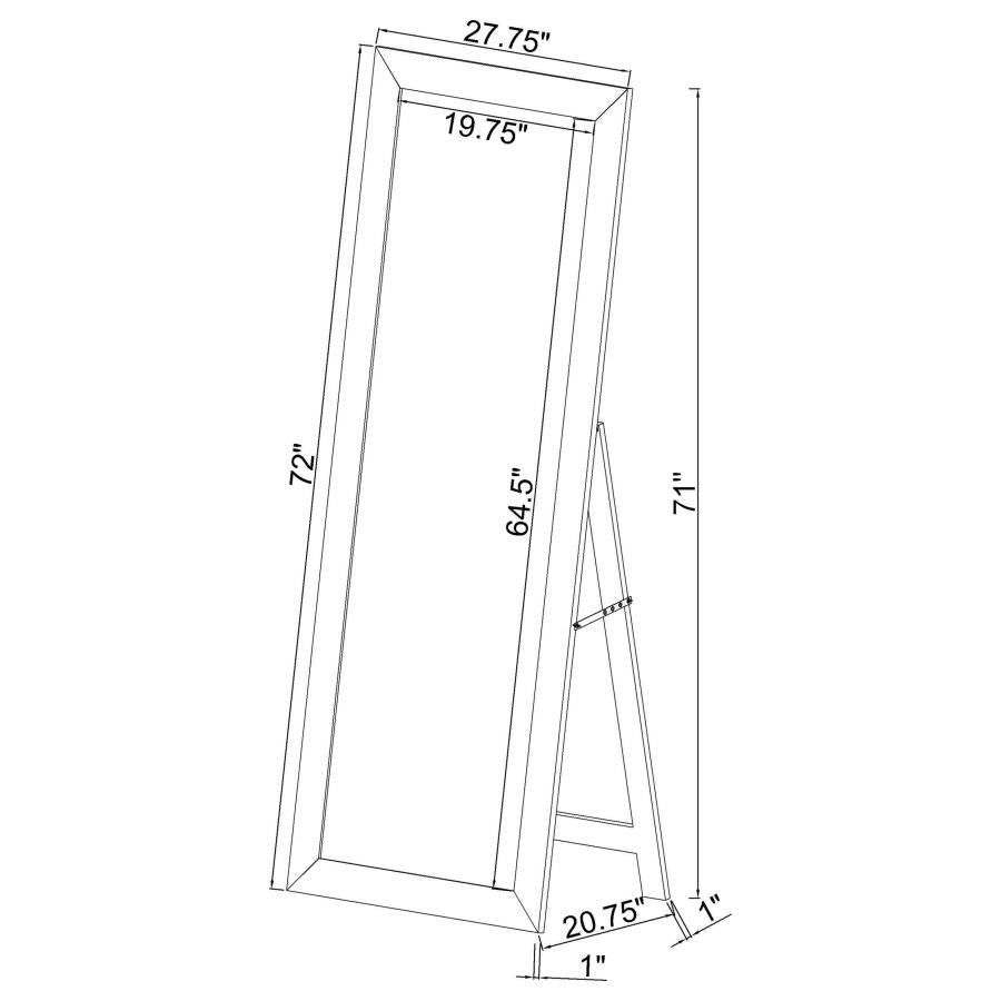 Cadence Tempered Glass Full Length Mirror White High Gloss-zoom-7