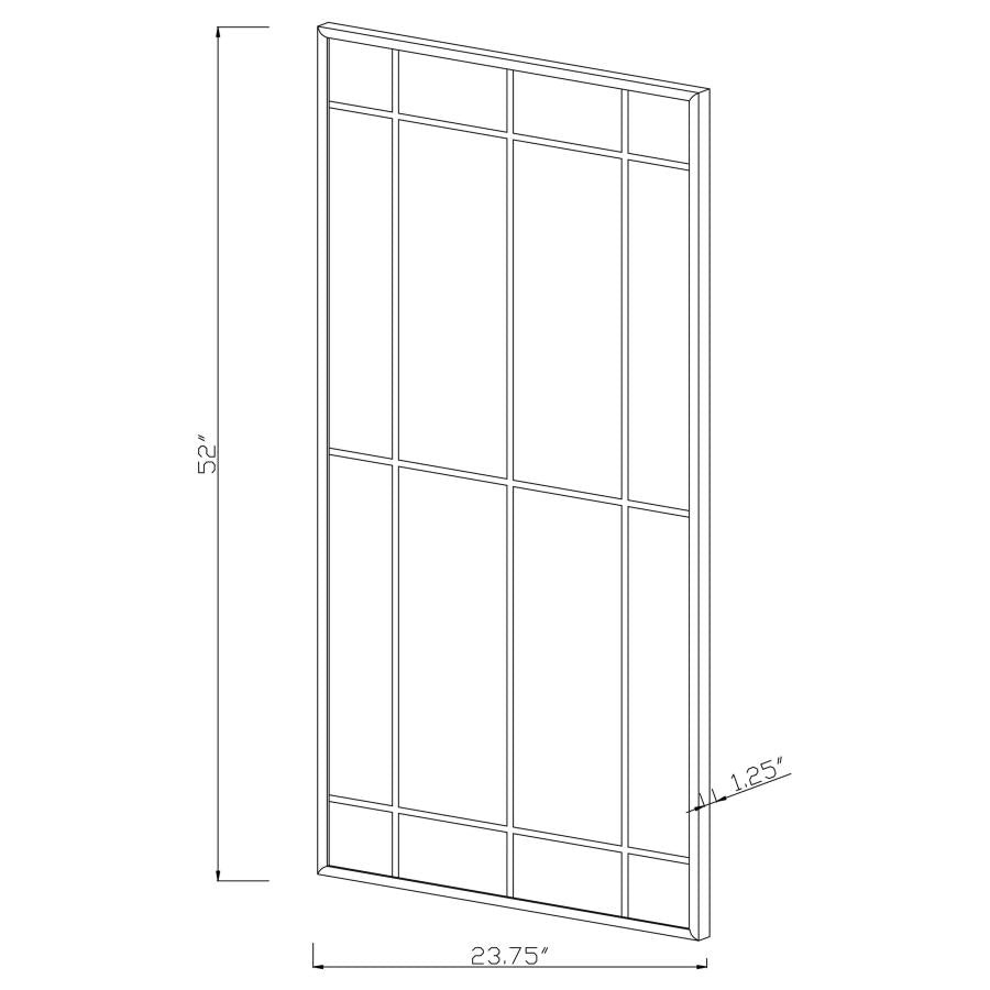 Annetta 24 x 52 Inch Window Pane Wall Mirror Black-zoom-3