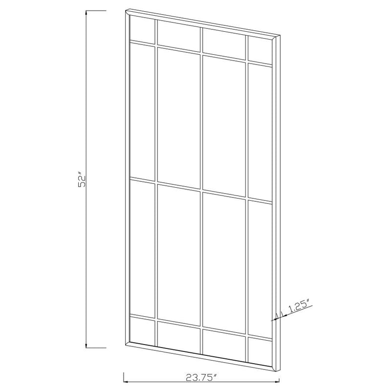 Annetta 24 x 52 Inch Window Pane Wall Mirror Black-zoom-