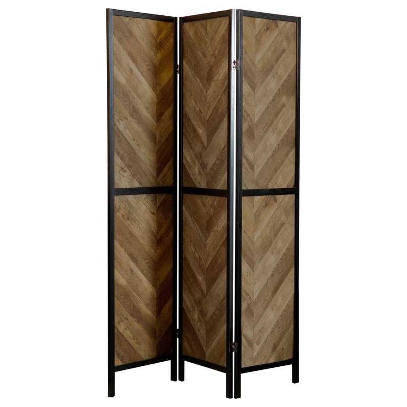 Marlene 3-Panel Room Divider Folding Screen Rustic Tobacco-zoom-