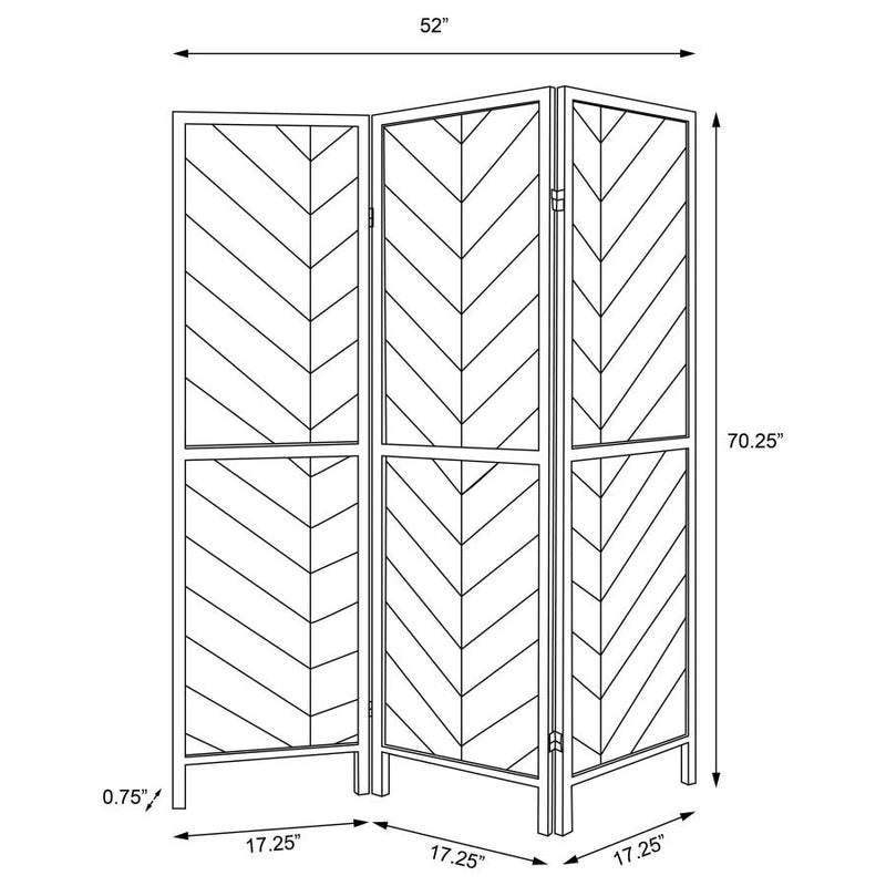 Marlene 3-Panel Room Divider Folding Screen Rustic Tobacco-zoom-