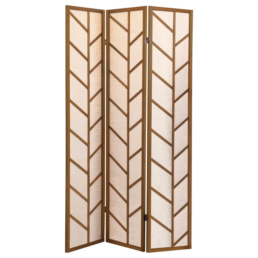 Mila 3-Panel Room Divider Folding Shoji Screen Walnut-zoom-1