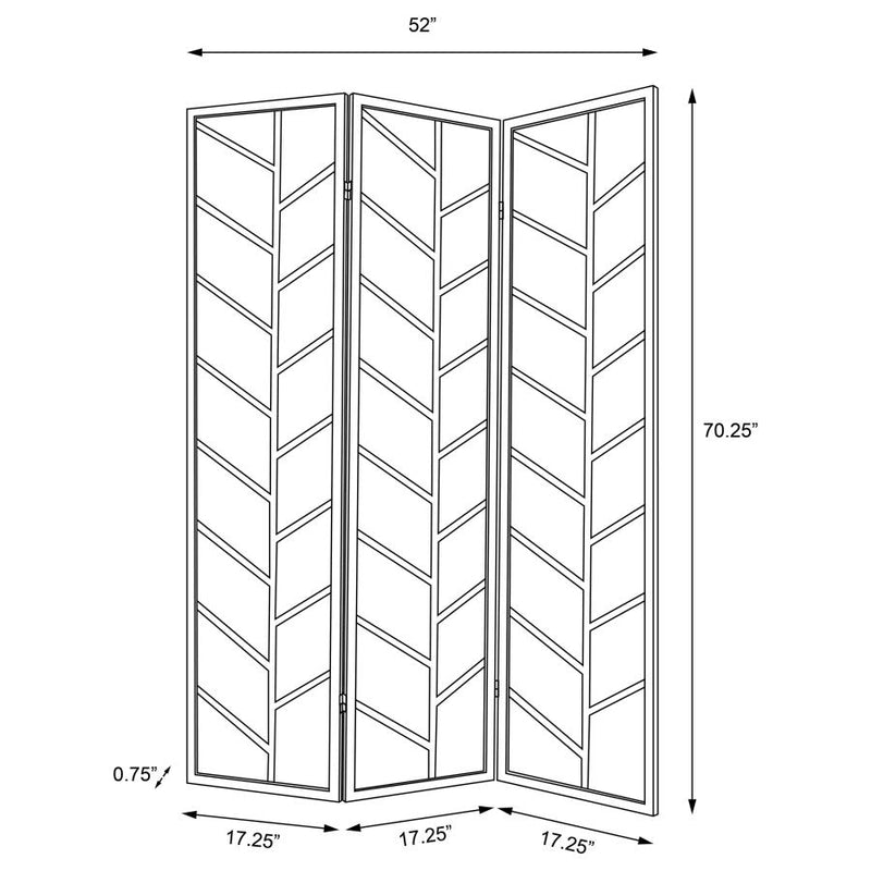 Mila 3-Panel Room Divider Folding Shoji Screen Walnut-zoom-