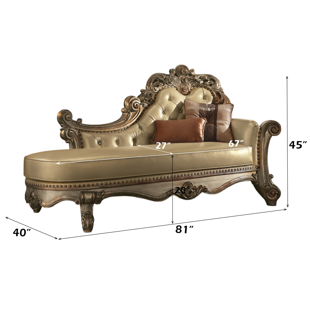 ACME Vendome Chaise – angle view – Lusso Furniture Miami