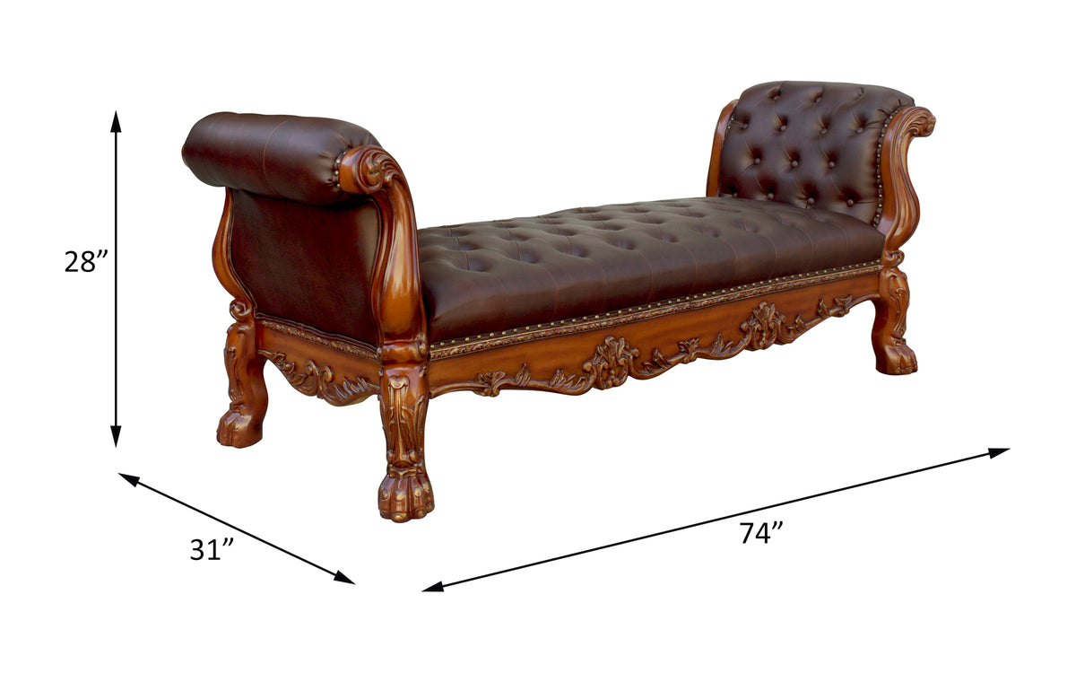 ACME Vendome Bench – top view – Lusso Furniture Miami