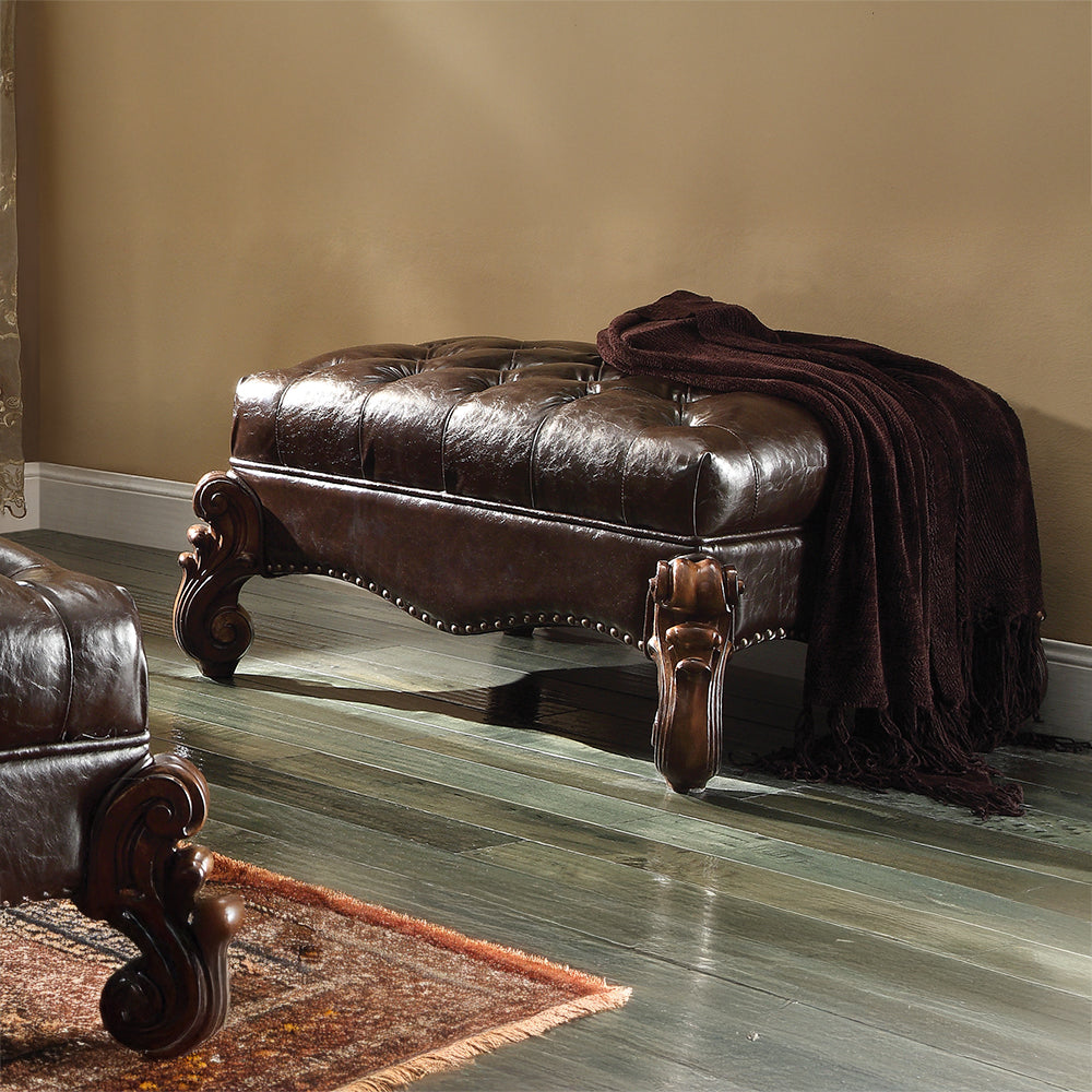 ACME Versailles Ottoman – front view – Lusso Furniture Miami