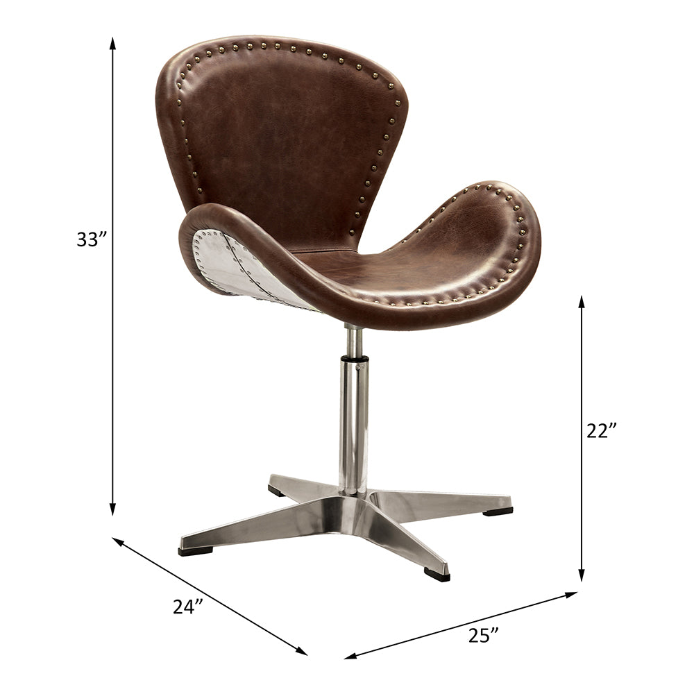 ACME Brancaster Swivel Accent Chair – side view – Lusso Furniture Miami