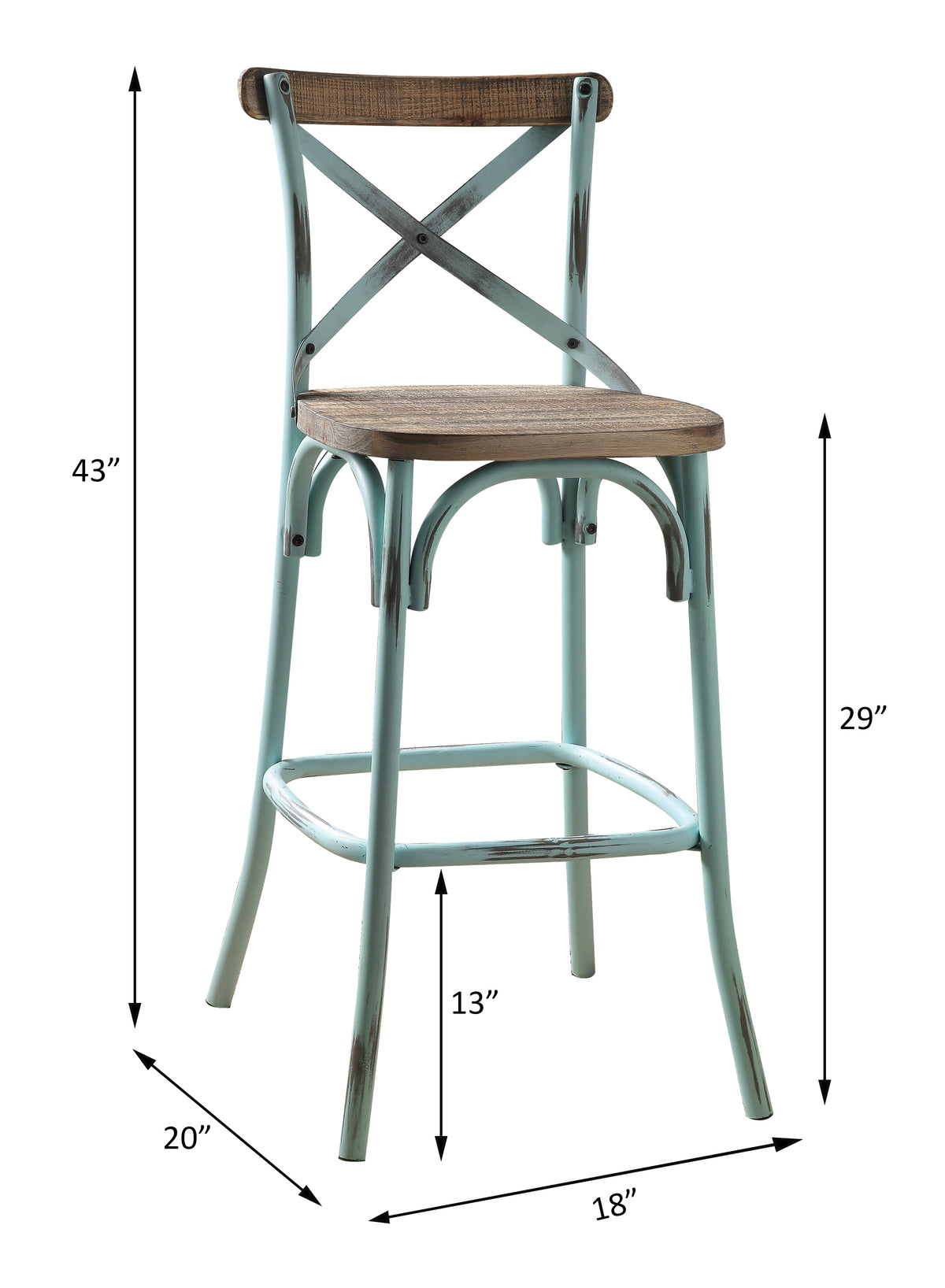ACME Zaire Bar Chair – angle view – Lusso Furniture Miami