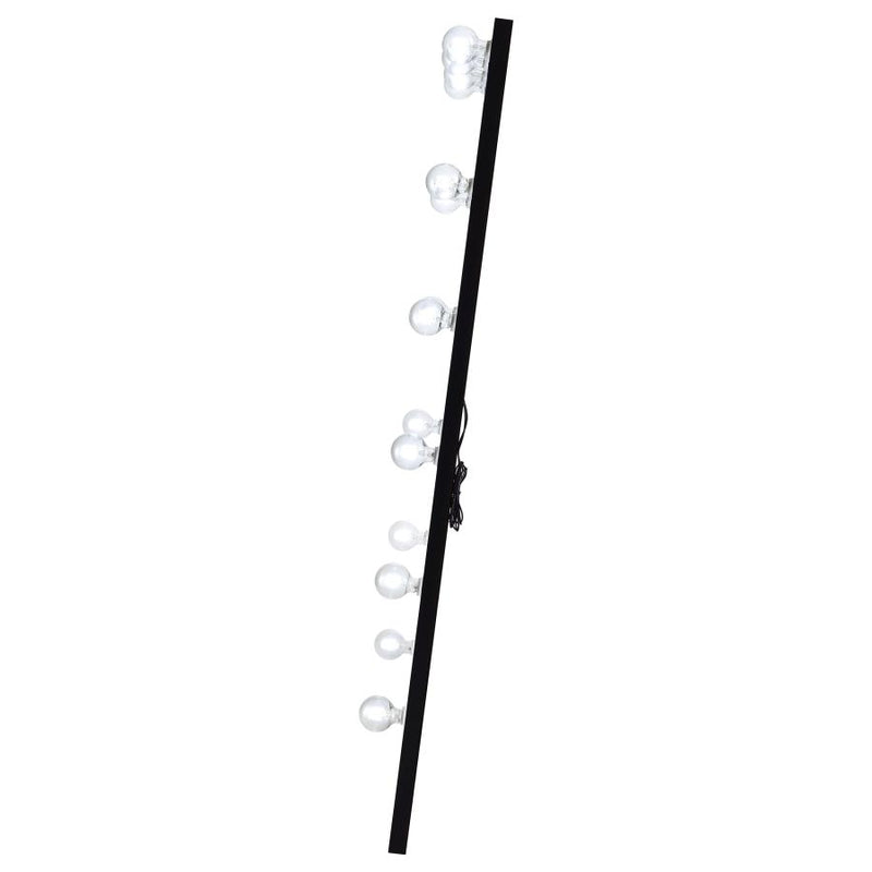 Zayan 32 x 71 Inch Floor Mirror LED Lighting Black Gloss-zoom-