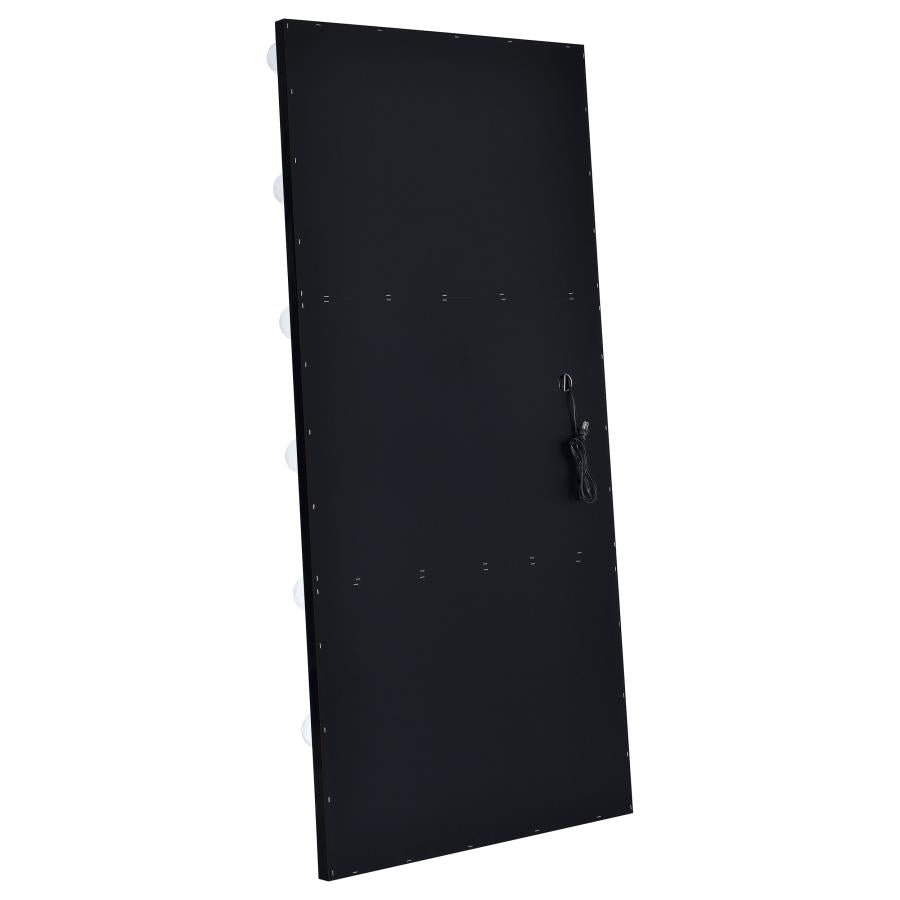 Zayan 32 x 71 Inch Floor Mirror LED Lighting Black Gloss-zoom-8