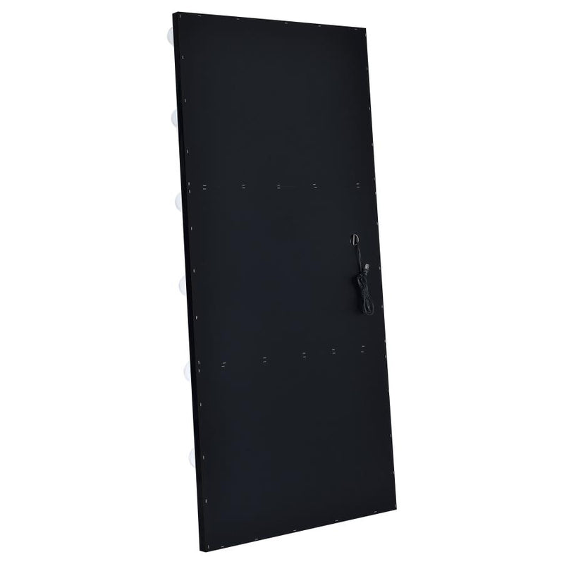 Zayan 32 x 71 Inch Floor Mirror LED Lighting Black Gloss-zoom-