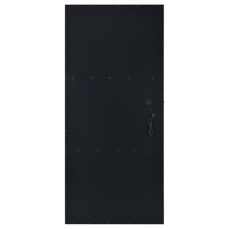 Zayan 32 x 71 Inch Floor Mirror LED Lighting Black Gloss-zoom-