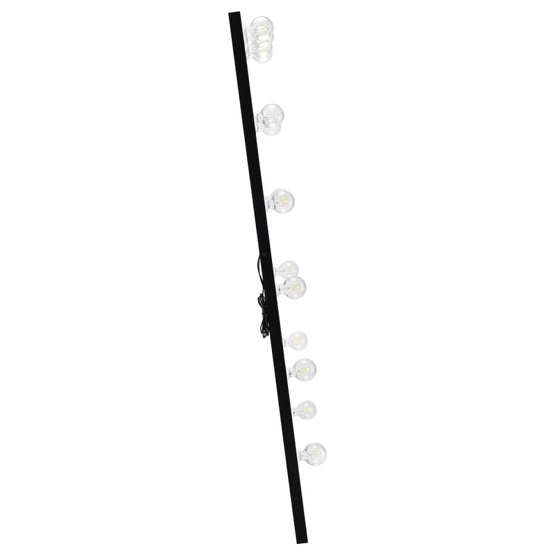 Zayan 32 x 71 Inch Floor Mirror LED Lighting Black Gloss-zoom-