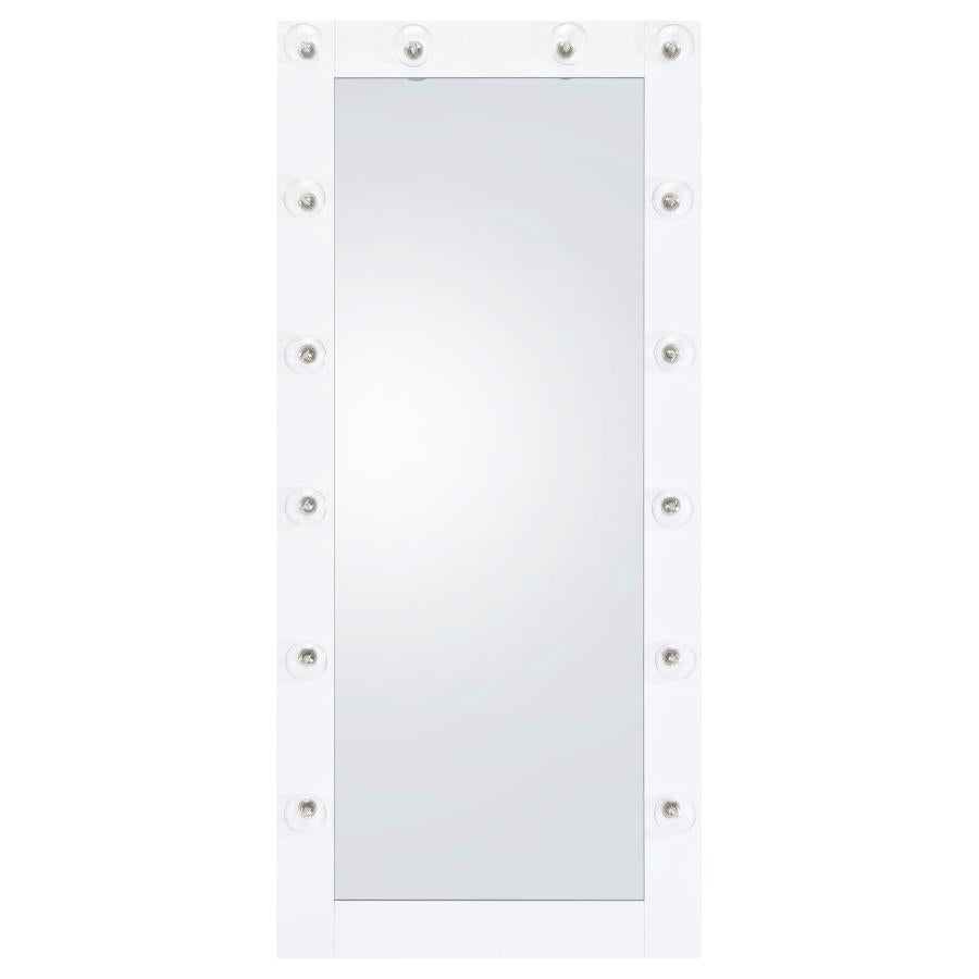 Zayan 32 x 71 Inch Floor Mirror LED Lighting White Gloss-zoom-4