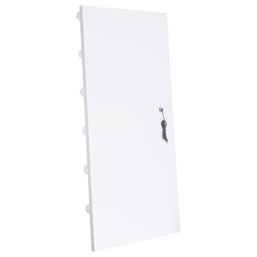 Zayan 32 x 71 Inch Floor Mirror LED Lighting White Gloss-8