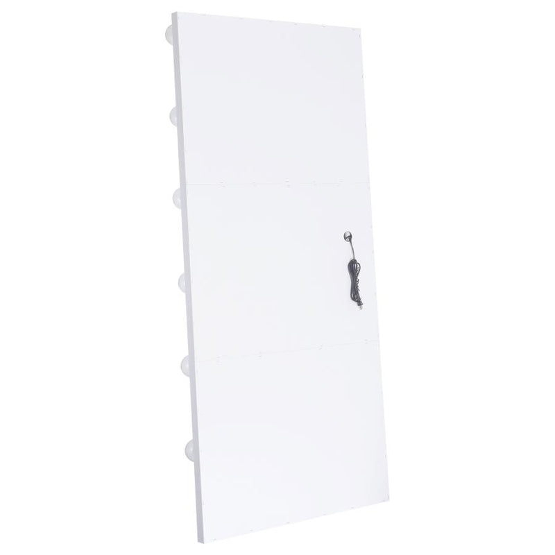 Zayan 32 x 71 Inch Floor Mirror LED Lighting White Gloss-zoom-