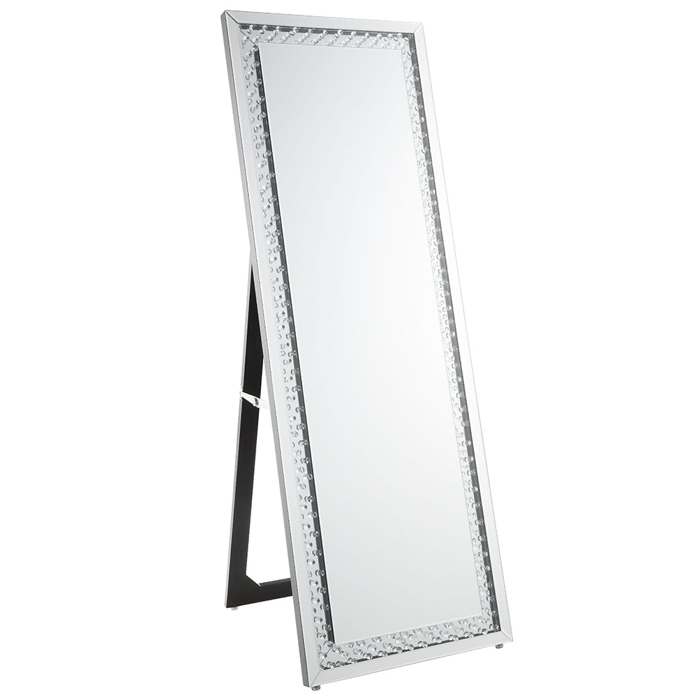ACME Nysa Floor Mirror – angle view – Lusso Furniture Miami
