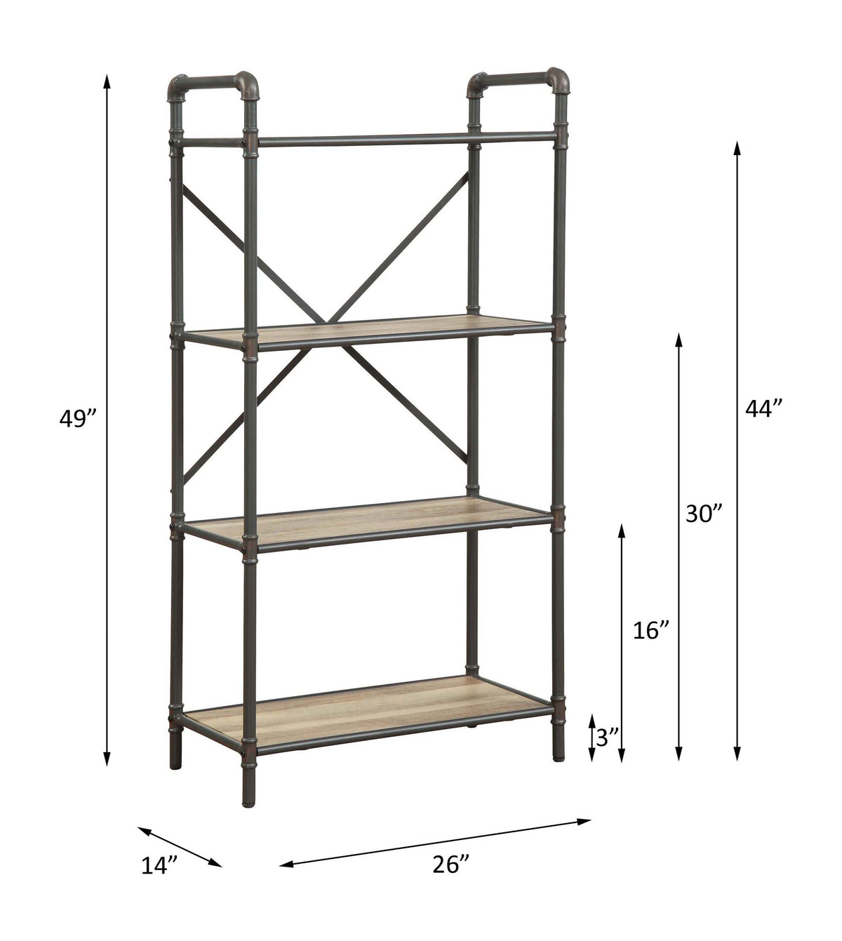ACME Itzel Bookshelf – top view – Lusso Furniture Miami