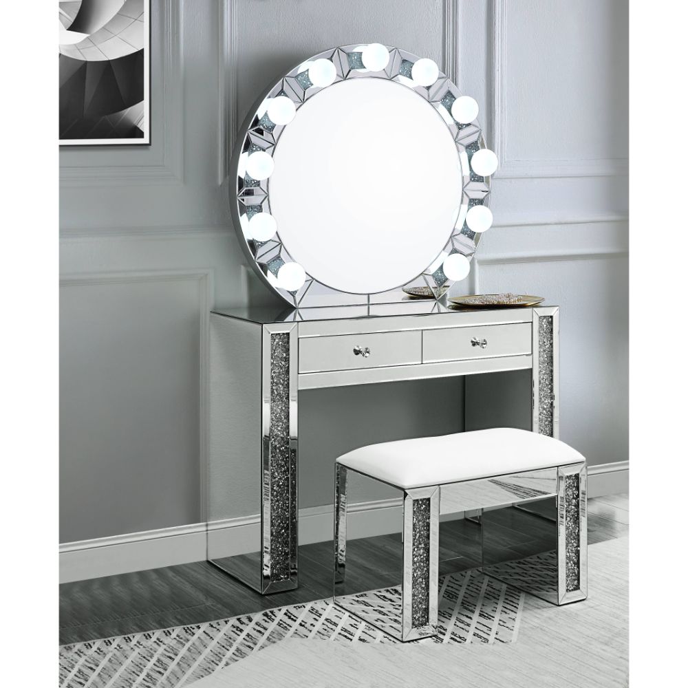 ACME Noralie Accent Mirror – side view – Lusso Furniture Miami