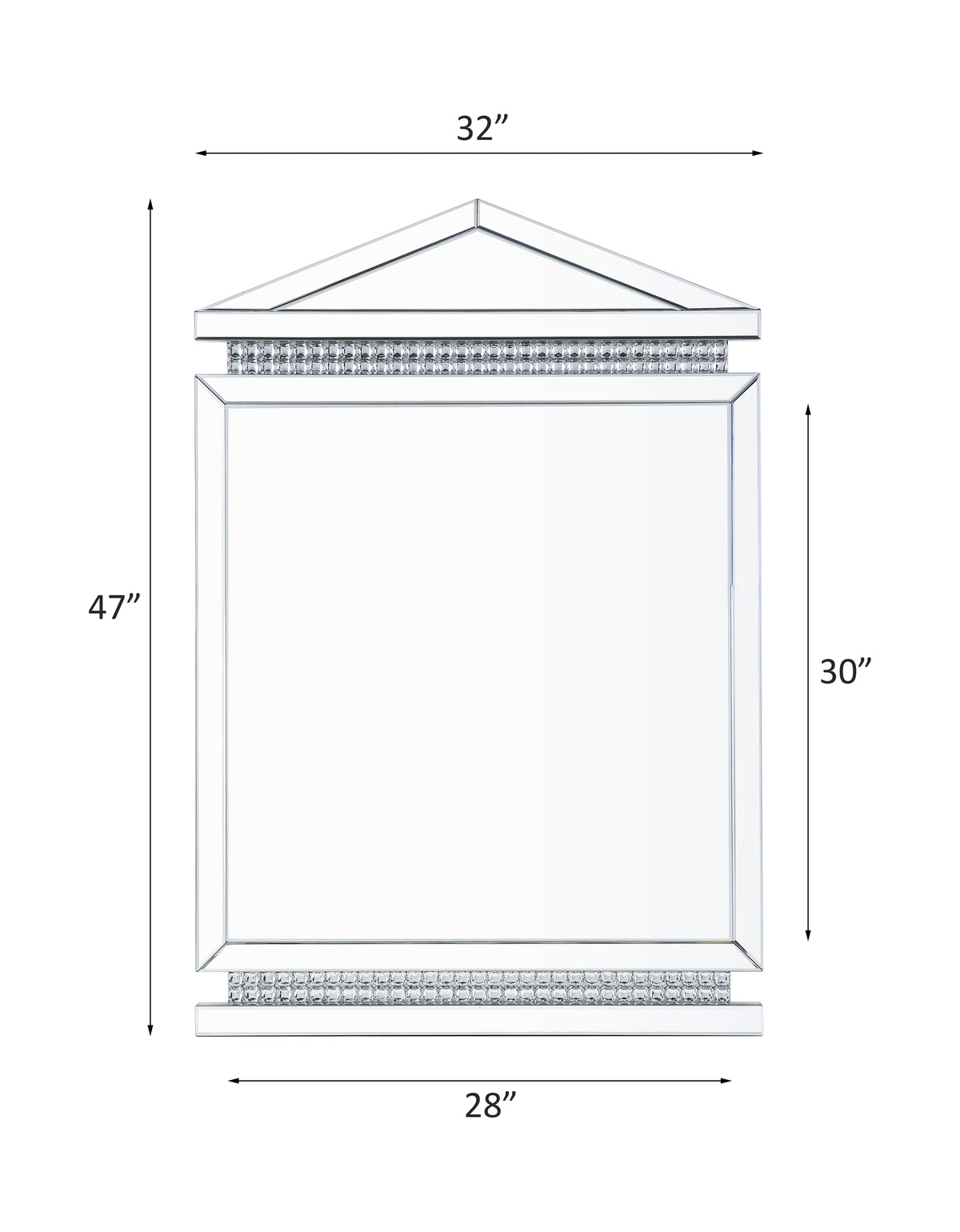 ACME Lotus Accent Mirror – angle view – Lusso Furniture Miami