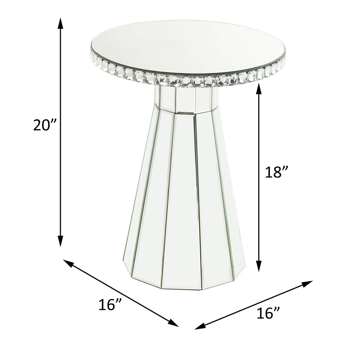 ACME Lotus Accent Table – angle view – Lusso Furniture Miami