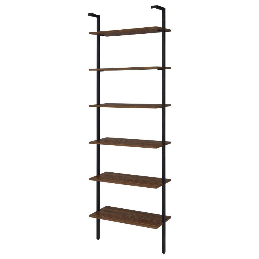 Owens 96-inch 6-shelf Wall Bookshelf Walnut-8
