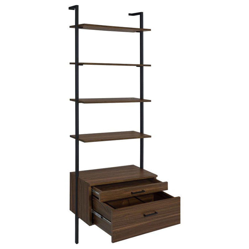 Owens 3-piece 96-inch Wall Mounted Bookshelf Set Walnut-zoom-