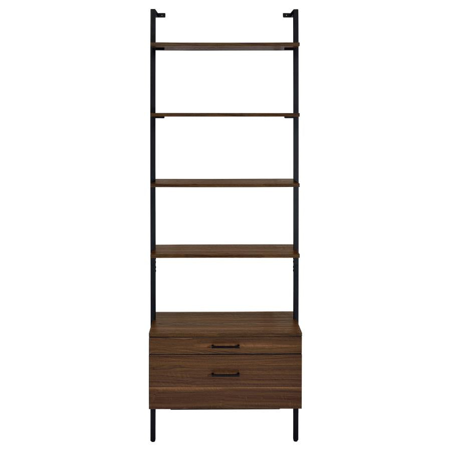 Owens 3-piece 96-inch Wall Mounted Bookshelf Set Walnut-5