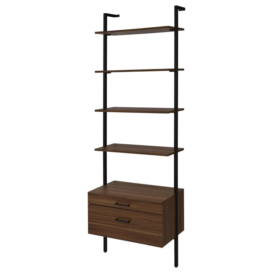 Owens 3-piece 96-inch Wall Mounted Bookshelf Set Walnut-zoom-6