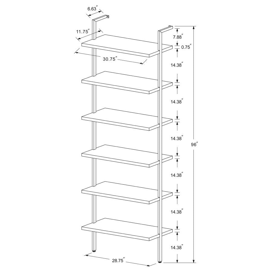 Owens 3-piece 96-inch Wall Mounted Bookshelf Set Walnut-19
