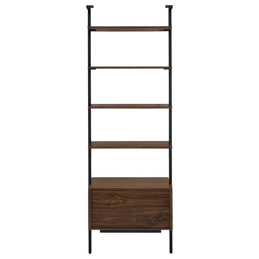 Owens 96-inch 4-shelf Storage Wall Bookshelf Walnut-zoom-8