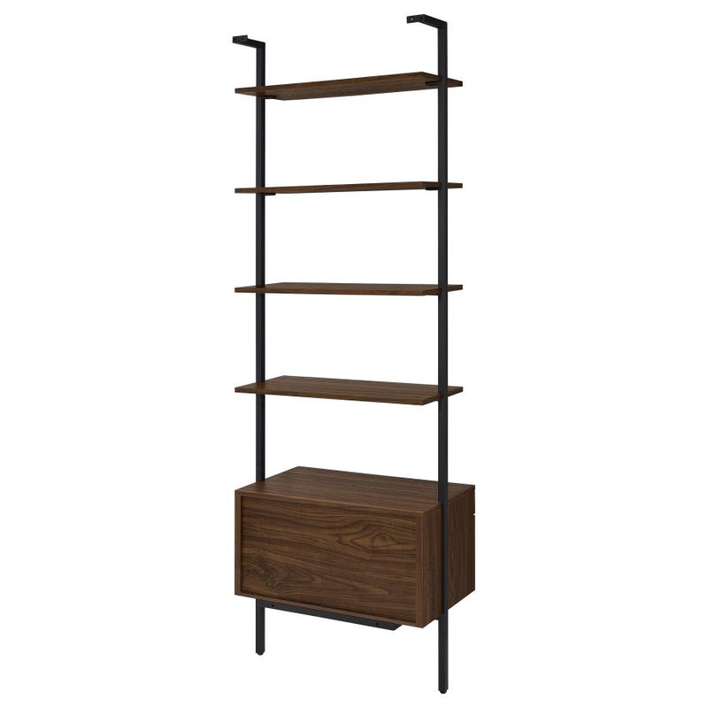 Owens 96-inch 4-shelf Storage Wall Bookshelf Walnut-zoom-