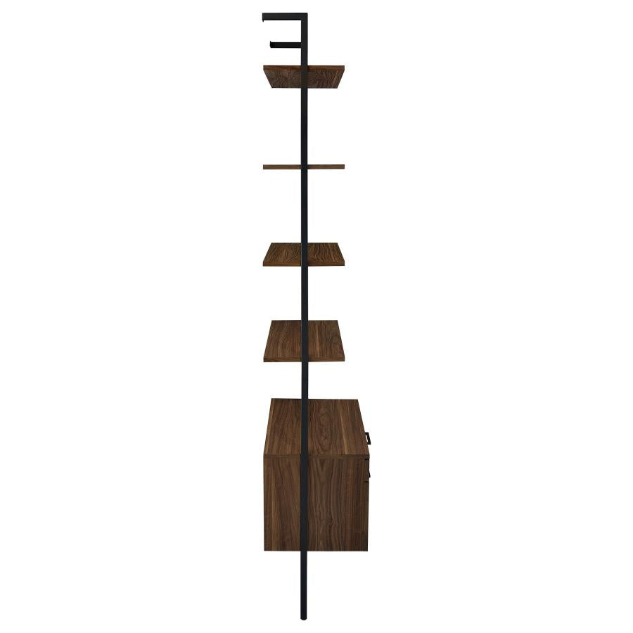 Owens 96-inch 4-shelf Storage Wall Bookshelf Walnut-10