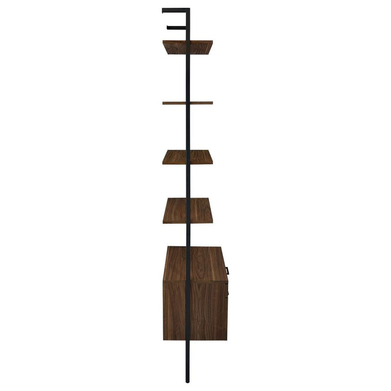 Owens 96-inch 4-shelf Storage Wall Bookshelf Walnut-zoom-