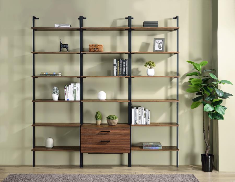 Owens 96-inch 4-shelf Storage Wall Bookshelf Walnut-zoom-14
