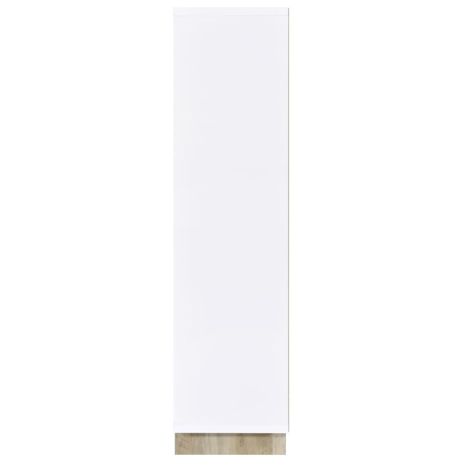 Dalton 65-inch 6-shelf Bookcase White and Distressed Pine-zoom-4