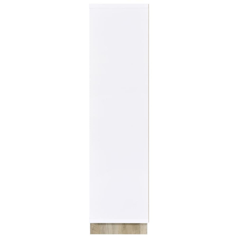 Dalton 65-inch 6-shelf Bookcase White and Distressed Pine-zoom-