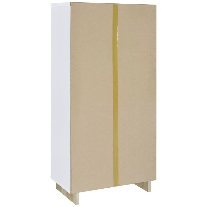 Dalton 65-inch 6-shelf Bookcase White and Distressed Pine-zoom-